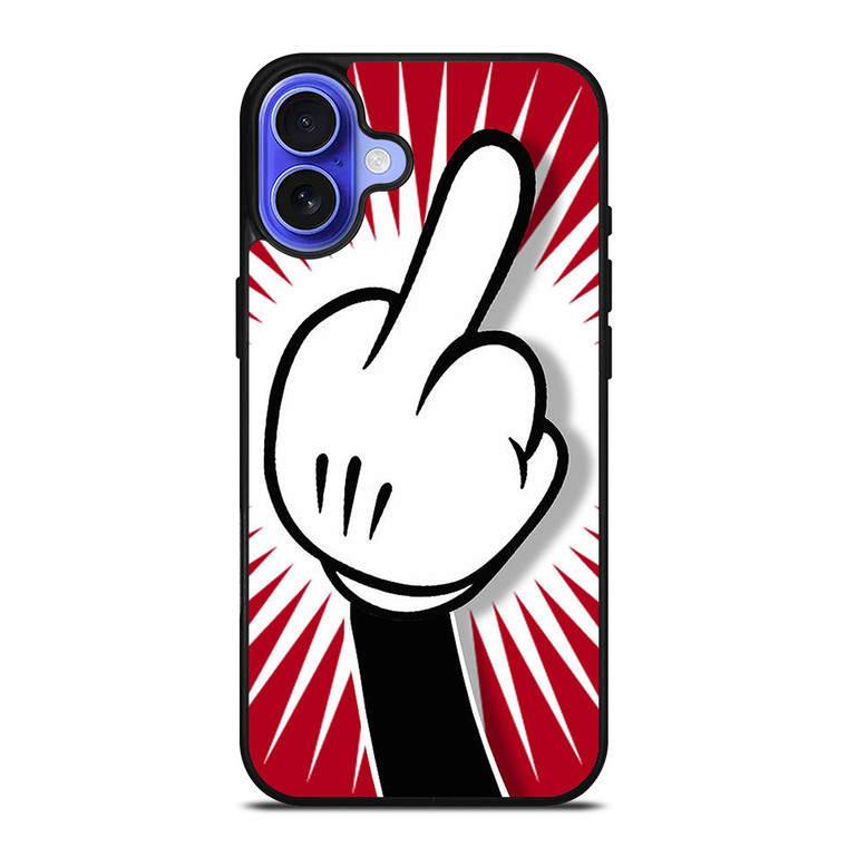 DISNEY MICKEY MOUSE MIDDLE FINGER FUNNY iPhone 16 Case Cover