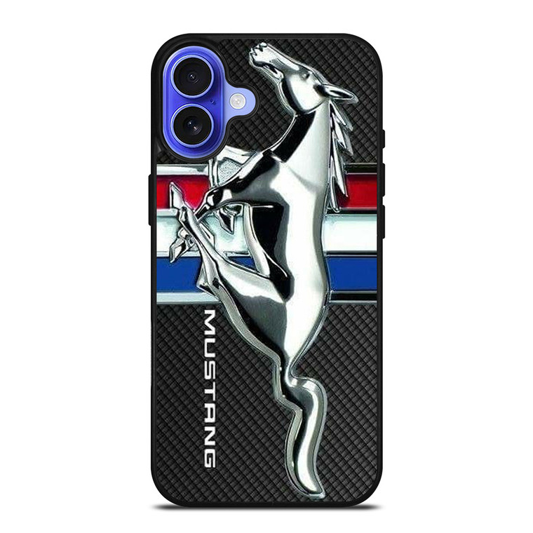 FORD MUSTANG CARBON METAL EMBLEM iPhone 16 Case Cover