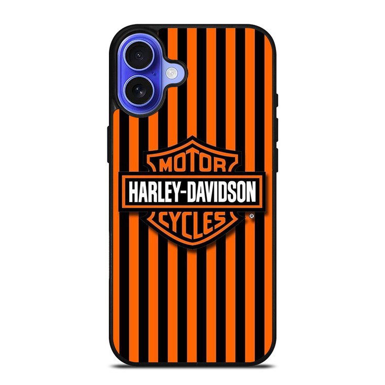 HARLEY DAVIDSON MOTOR CYCLES ORANGE STRIPE iPhone 16 Case Cover HARLEY DAVIDSON MOTOR CYCLES ORANGE STRIPE iPhone 16 Case Cover