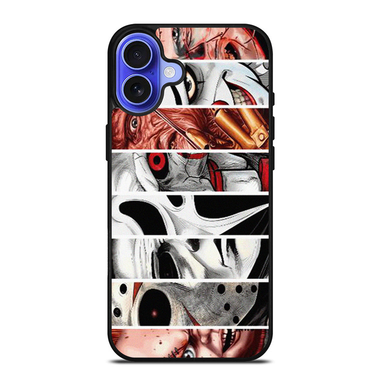 HORROR MOVIES CHARACTERS COLLAGE iPhone 16 Case Cover