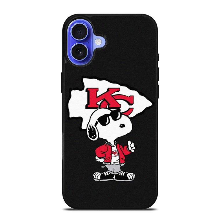 KANSAS CITY CHIEFS NFL FOOTBALL SNOOPY iPhone 16 Case Cover