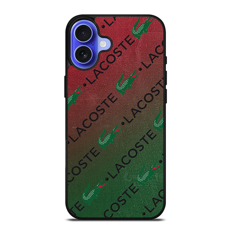 LACOSTE CROCODILE LOGO PATTERN iPhone 16 Case Cover