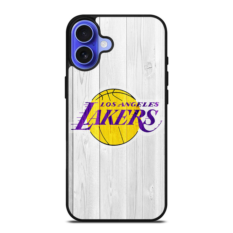 LOS ANGELES LAKERS WHITE WOOD iPhone 16 Case Cover