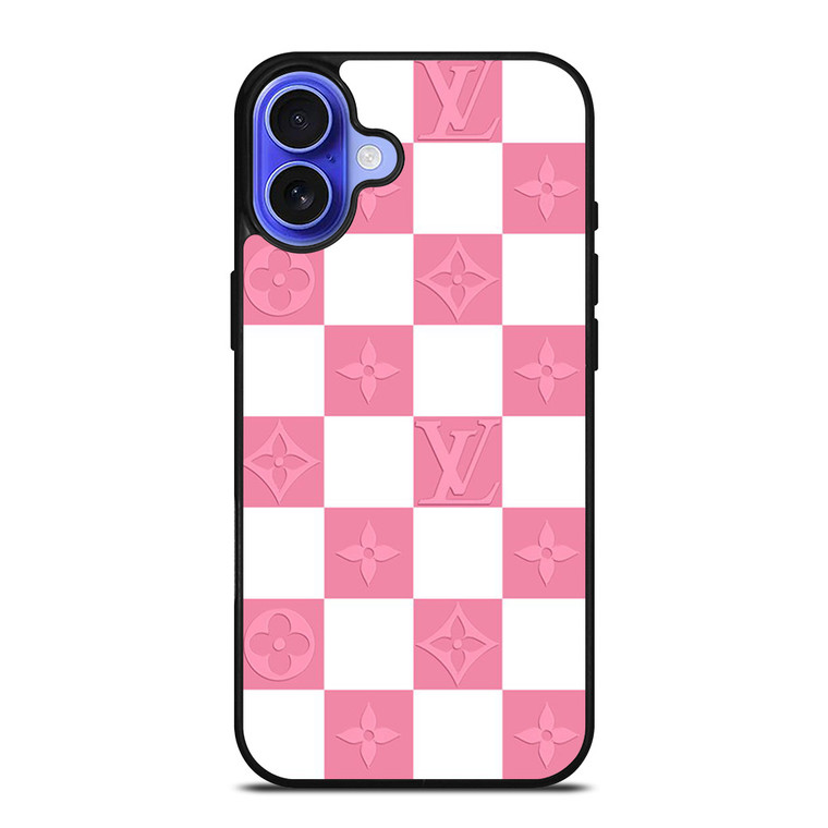 LV LOUIS VUITTON CHECKERED PINK iPhone 16 Case Cover LV LOUIS VUITTON CHECKERED PINK iPhone 16 Case Cover