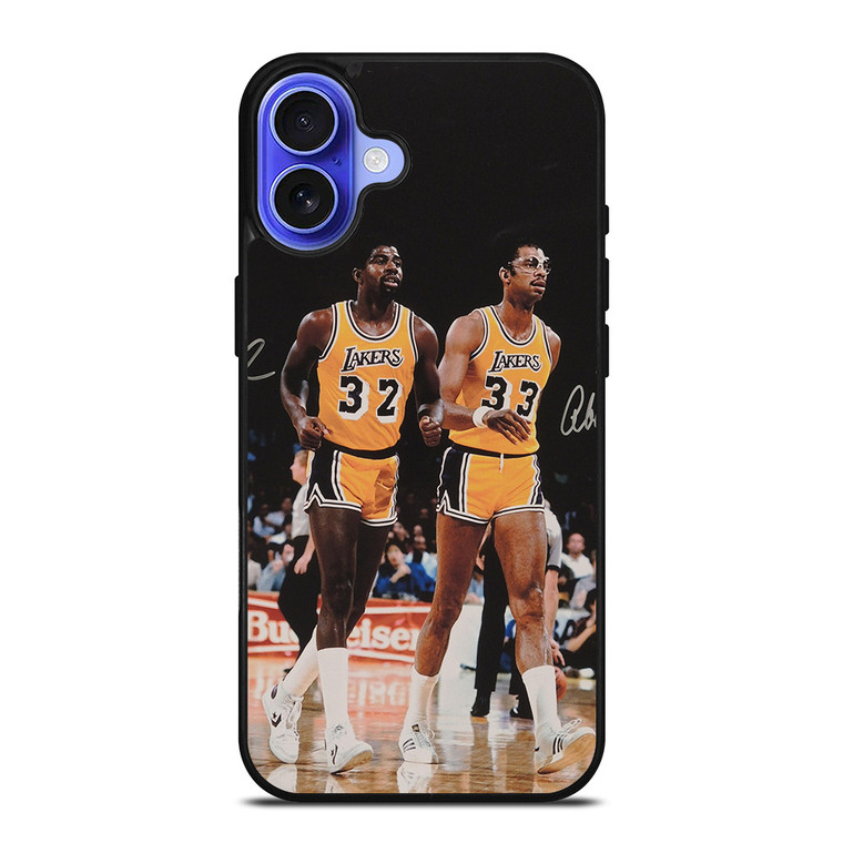 MAGIC JOHNSON X KAREEM ABDUL JABBAR LA LAKERS iPhone 16 Case Cover