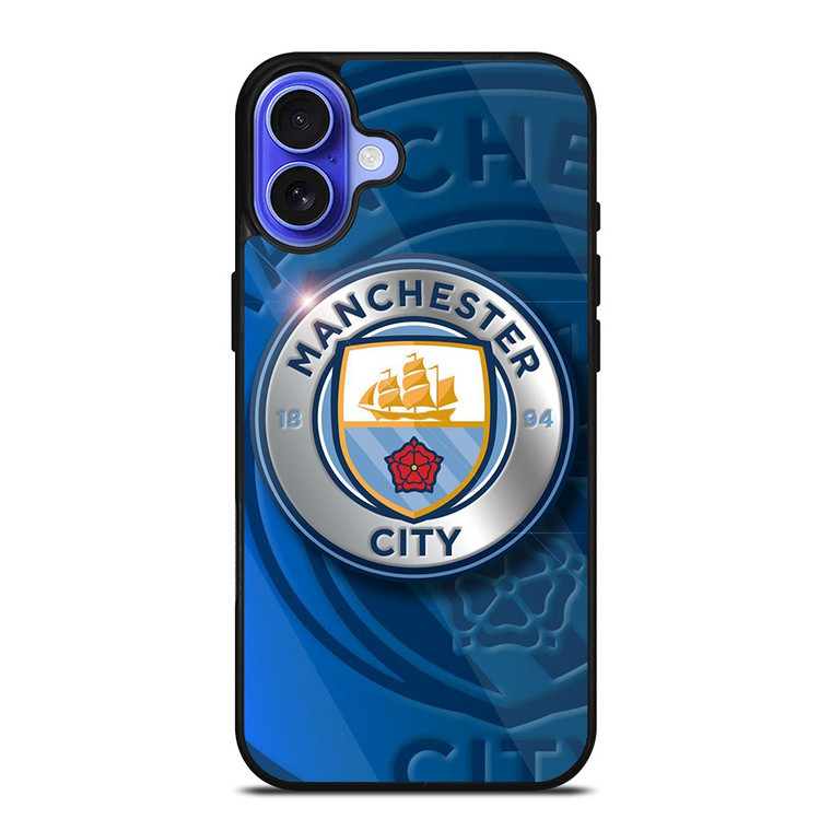 MANCHESTER CITY METAL LOGO iPhone 16 Case Cover
