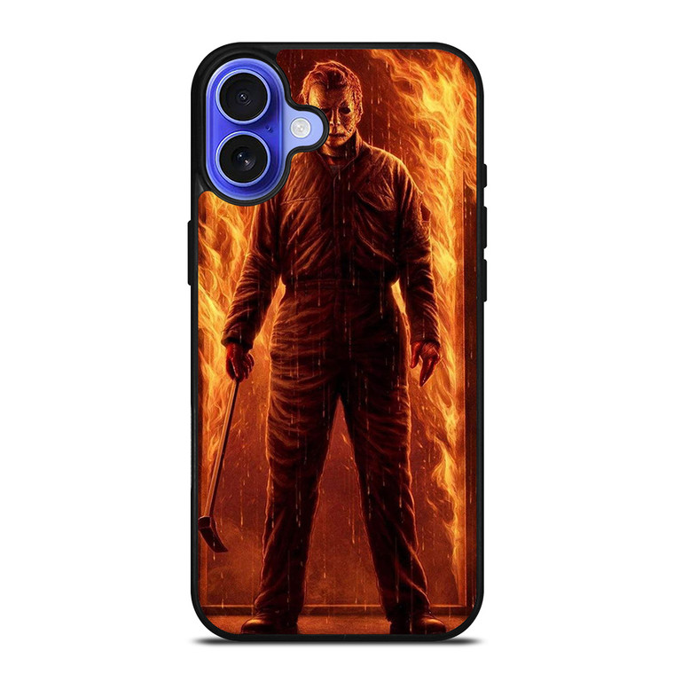 MICHAEL MYERS HALLOWEEN IN FIRE iPhone 16 Case Cover MICHAEL MYERS HALLOWEEN IN FIRE iPhone 16 Case Cover