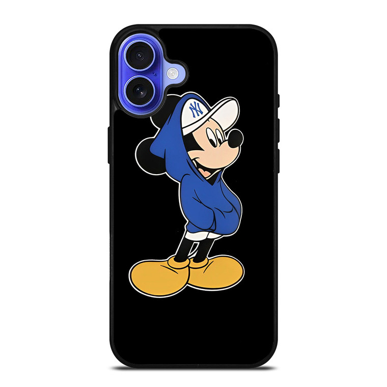 NEW YORK YANKEES MICKEY MOUSE BLACK iPhone 16 Case Cover NEW YORK YANKEES MICKEY MOUSE BLACK iPhone 16 Case Cover