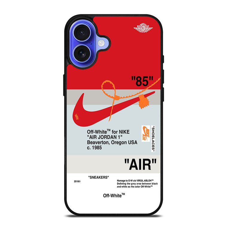 NIKE AIR JORDAN 1 OFF WHITE RED iPhone 16 Case Cover