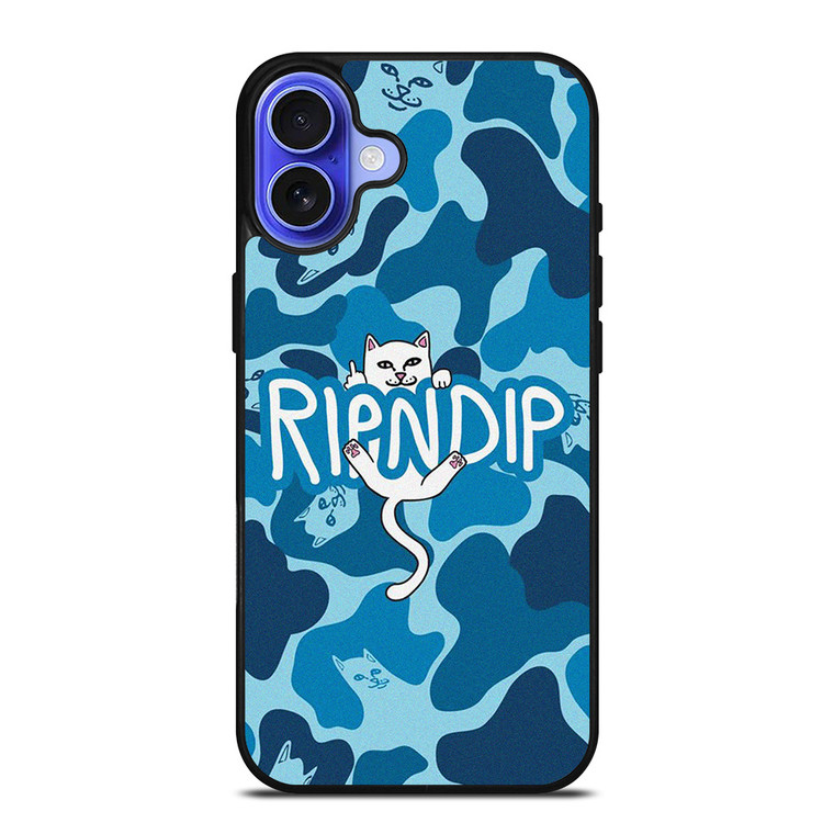 RIPNDIP CAT CAMO BLUE iPhone 16 Case Cover