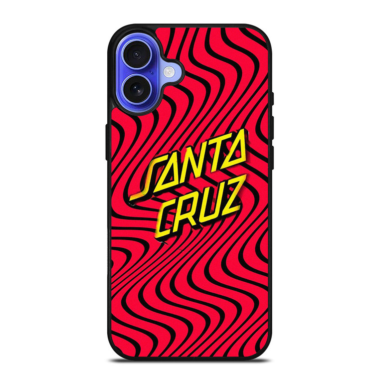 SANTA CRUZ SKATEBOARD WAVY RED iPhone 16 Case Cover