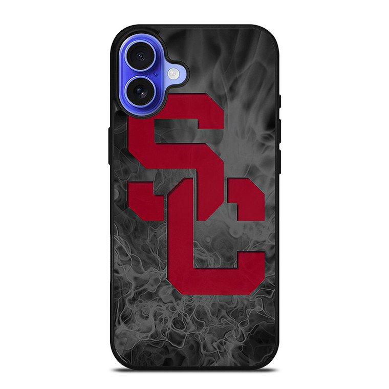 USC TROJANS FOOTBALL SMOKED LOGO iPhone 16 Case Cover USC TROJANS FOOTBALL SMOKED LOGO iPhone 16 Case Cover