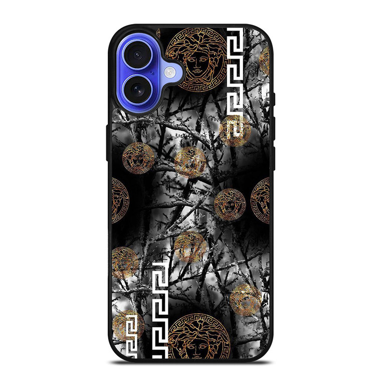 VERCASE CAMO LEAF BLACK WHITE iPhone 16 Case Cover