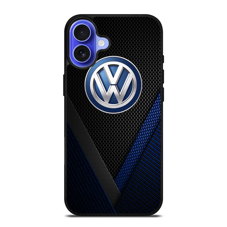 VW VOLKSWAGEN BLUE CARBON EMBLEM iPhone 16 Case Cover