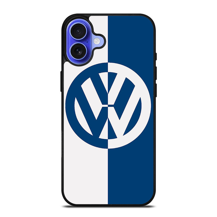 VW VOLKSWAGEN SLICED BLUE LOGO iPhone 16 Case Cover VW VOLKSWAGEN SLICED BLUE LOGO iPhone 16 Case Cover