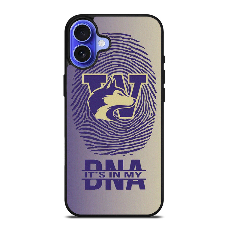 WASHINGTON HUSKIES DNA FOOTBALL iPhone 16 Case Cover WASHINGTON HUSKIES DNA FOOTBALL iPhone 16 Case Cover