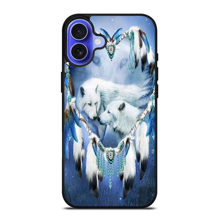 WHITE WOLF DREAMCATCHER iPhone 16 Case Cover