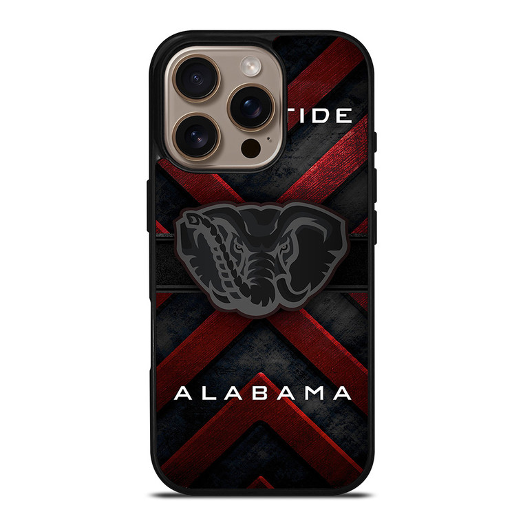 ALABAMA CRIMSON ROLL TIDE METAL EMBLEM iPhone 16 Pro Case Cover