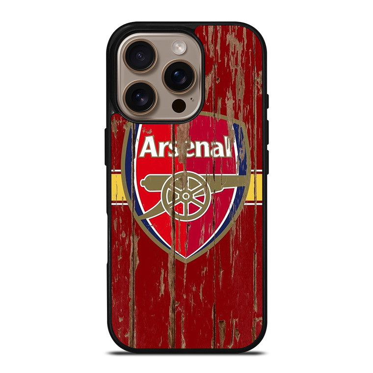 ARSENAL FC RETRO WOOD LOGO iPhone 16 Pro Case Cover