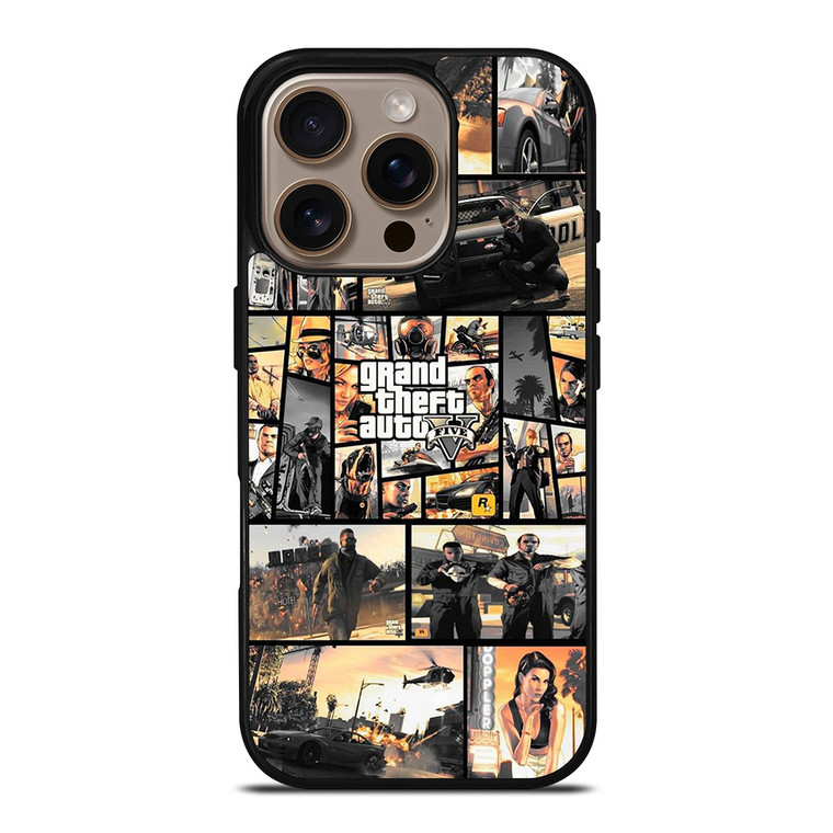 GTA GRAND THEFT AUTO 5 COLLAGE iPhone 16 Pro Case Cover
