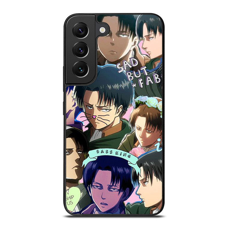 LEVI ACKERMAN ATTACK ON TITANS CUTE ANIME COLLAGE  Samsung Galaxy S22 Plus Case Cover