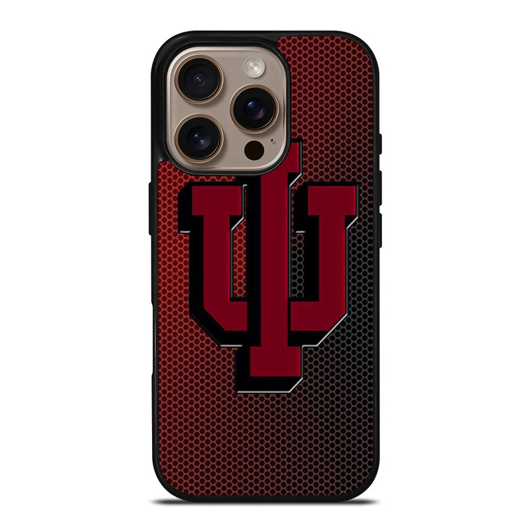 INDIANA HOOSIERS CARBON LOGO iPhone 16 Pro Case Cover
