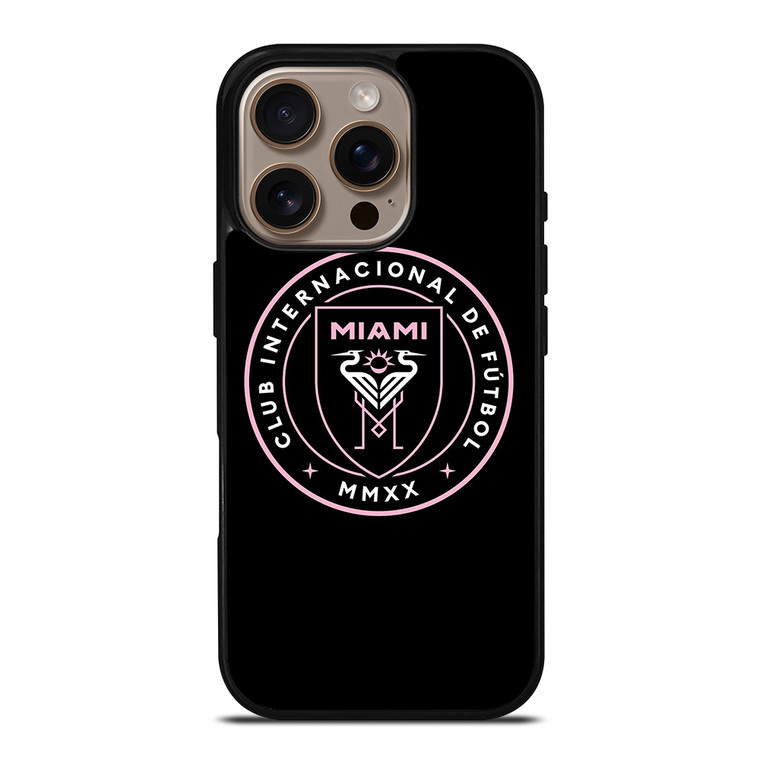 INTER MIAMI FOOTBALL BLACK LOGO iPhone 16 Pro Case Cover