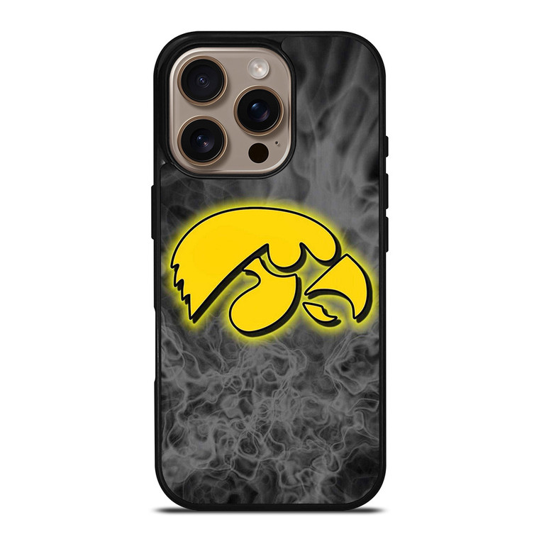IOWA HAWKEYES SMOKE EMBLEM iPhone 16 Pro Case Cover