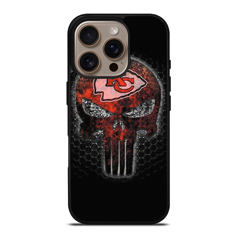 KANSAS CITY CHIEF PUNISHER SKULL LOGO iPhone 16 Pro Case Cover