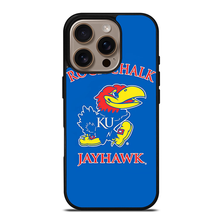 KANSAS JAYHAWKS ROCK CHALK iPhone 16 Pro Case Cover