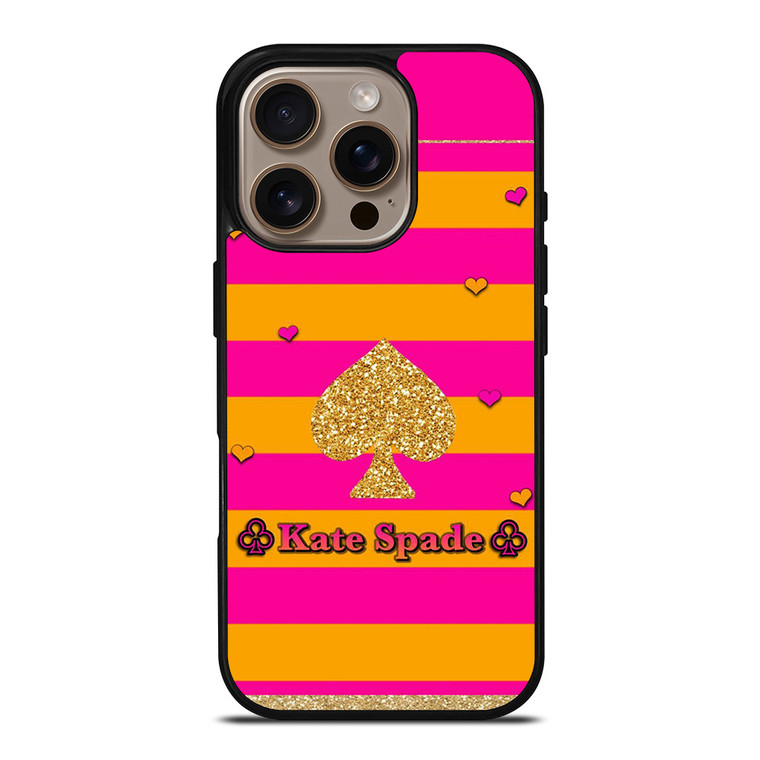 KATE SPADE PINK ORANGE STRIPE iPhone 16 Pro Case Cover