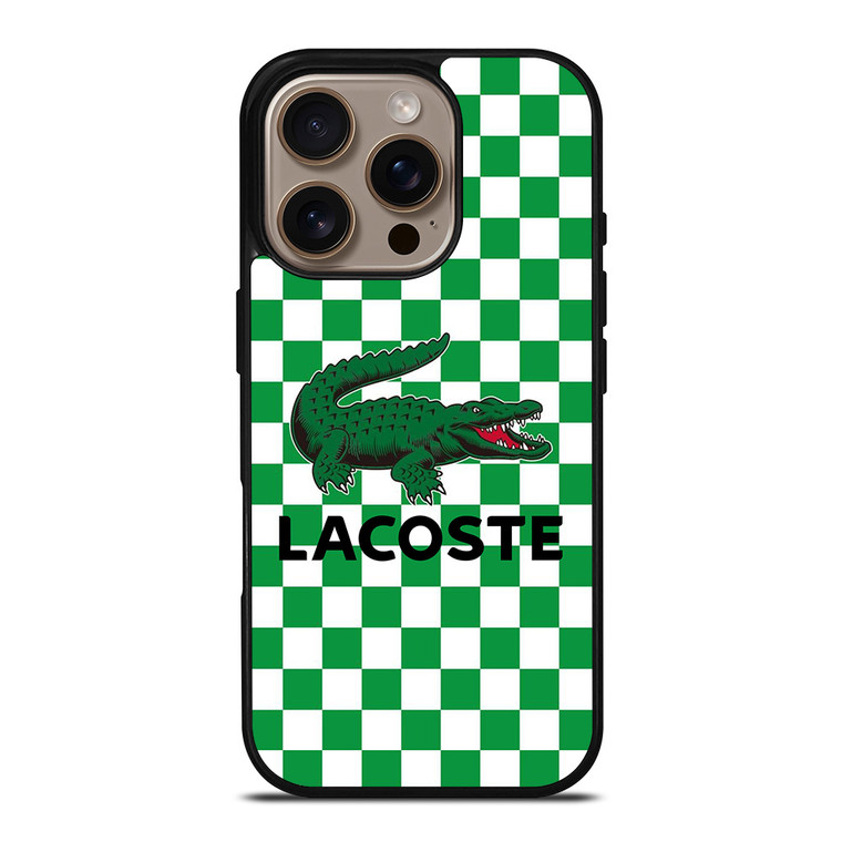 LACOSTE CHECKERBOARD LOGO iPhone 16 Pro Case Cover LACOSTE CHECKERBOARD LOGO iPhone 16 Pro Case Cover