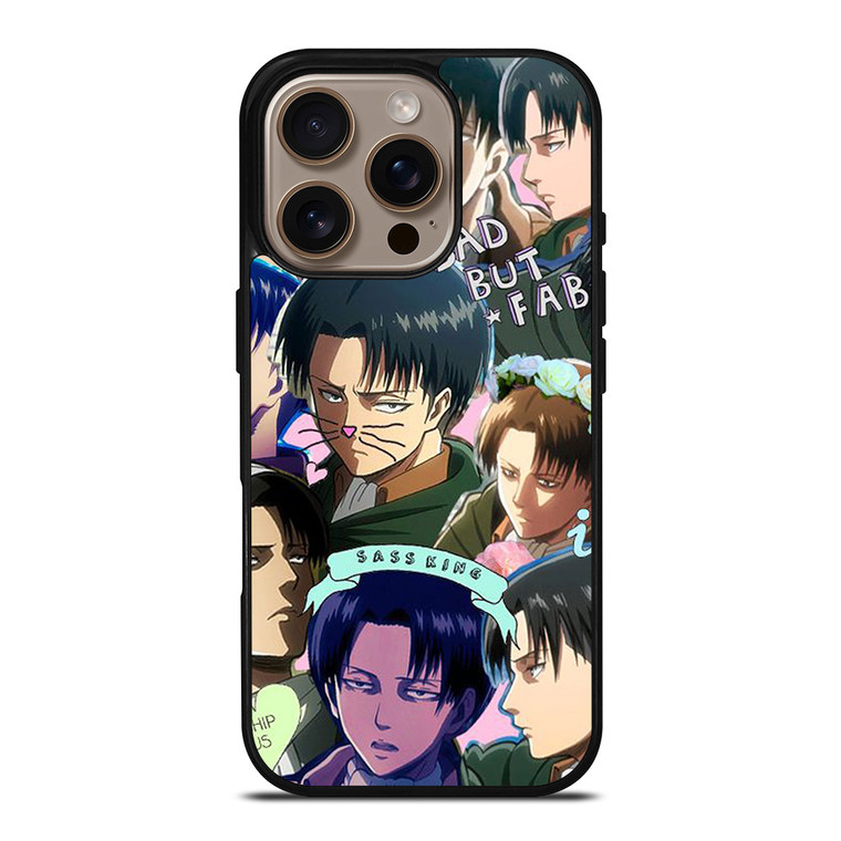 LEVI ACKERMAN ATTACK ON TITANS CUTE ANIME COLLAGE iPhone 16 Pro Case Cover