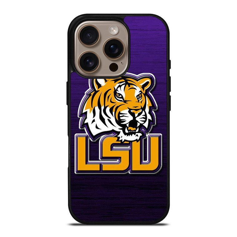 LSU TIGERS WOOD EMBLEM iPhone 16 Pro Case Cover