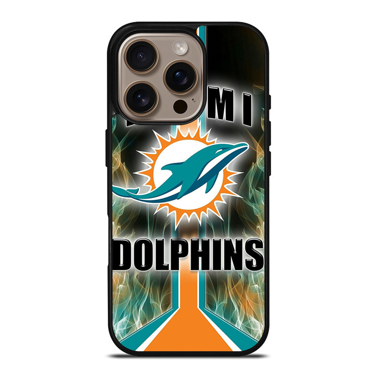 MIAMI DOLPHINS STRIPE NFL LOGO iPhone 16 Pro Case Cover MIAMI DOLPHINS STRIPE NFL LOGO iPhone 16 Pro Case Cover