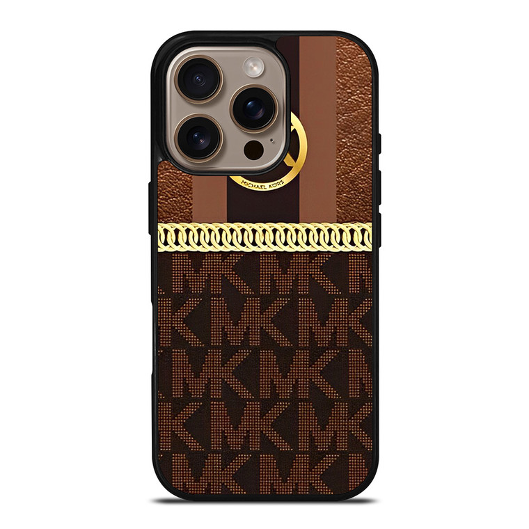 MICHAEL KORS LEATHER PATTERN iPhone 16 Pro Case Cover MICHAEL KORS LEATHER PATTERN iPhone 16 Pro Case Cover