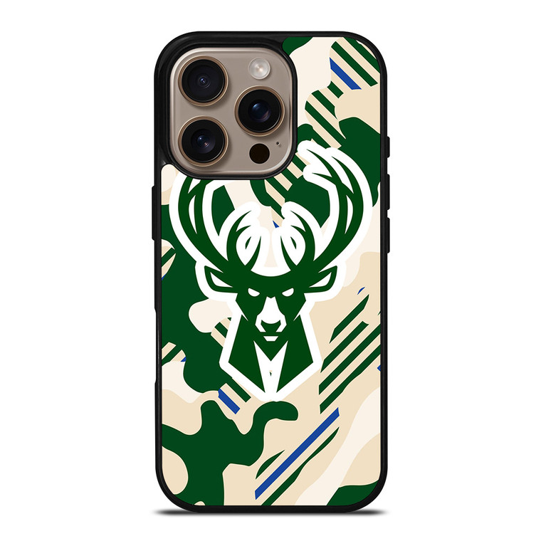 MILWAUKEE BUCKS SYMBOL PATTERN iPhone 16 Pro Case Cover