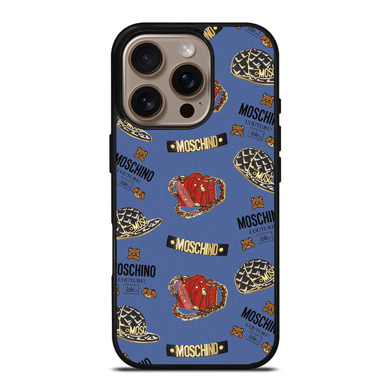 MOSCHINO COUTURE BEAR PATTERN iPhone 16 Pro Case Cover MOSCHINO COUTURE BEAR PATTERN iPhone 16 Pro Case Cover