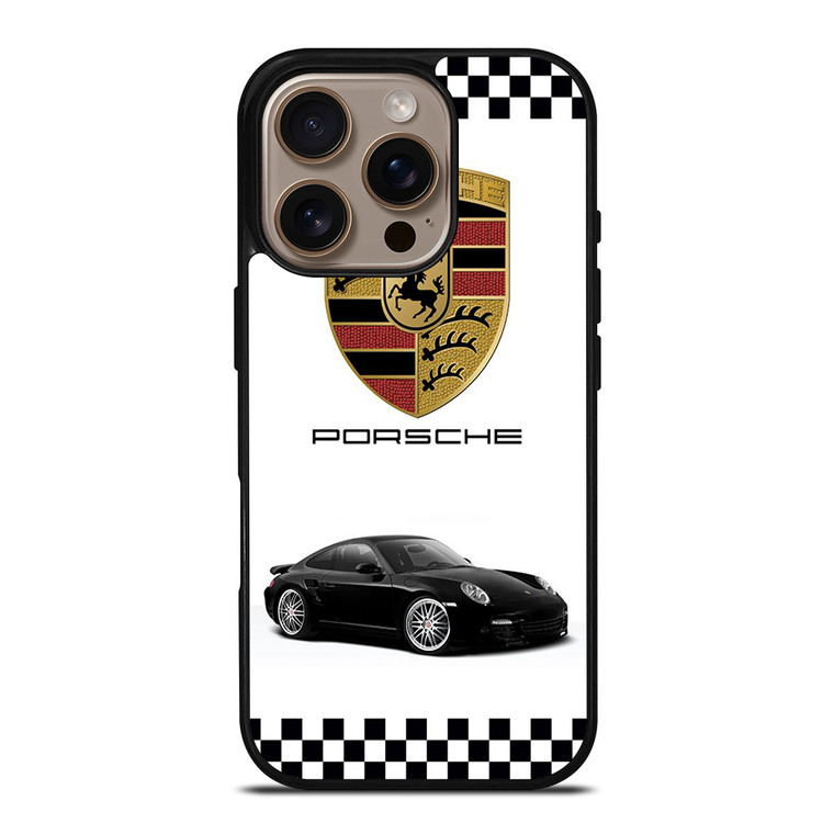 PORSCHE 911 CHECKERED EMBLEM iPhone 16 Pro Case Cover PORSCHE 911 CHECKERED EMBLEM iPhone 16 Pro Case Cover
