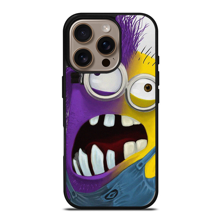 PURPLE HALF MINION CARTOON iPhone 16 Pro Case Cover