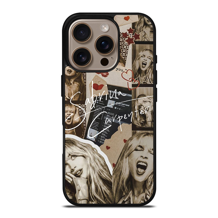 SABRINA CARPENTER BROWN COLLAGE iPhone 16 Pro Case Cover