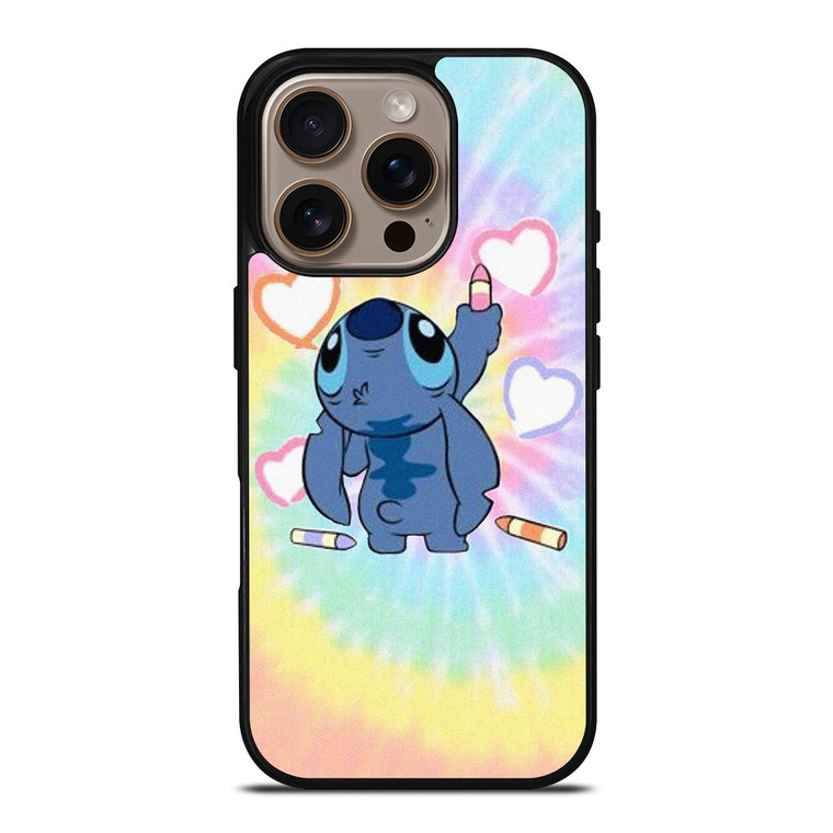STITCH CARTOON TIE DYE PATTERN iPhone 16 Pro Case Cover