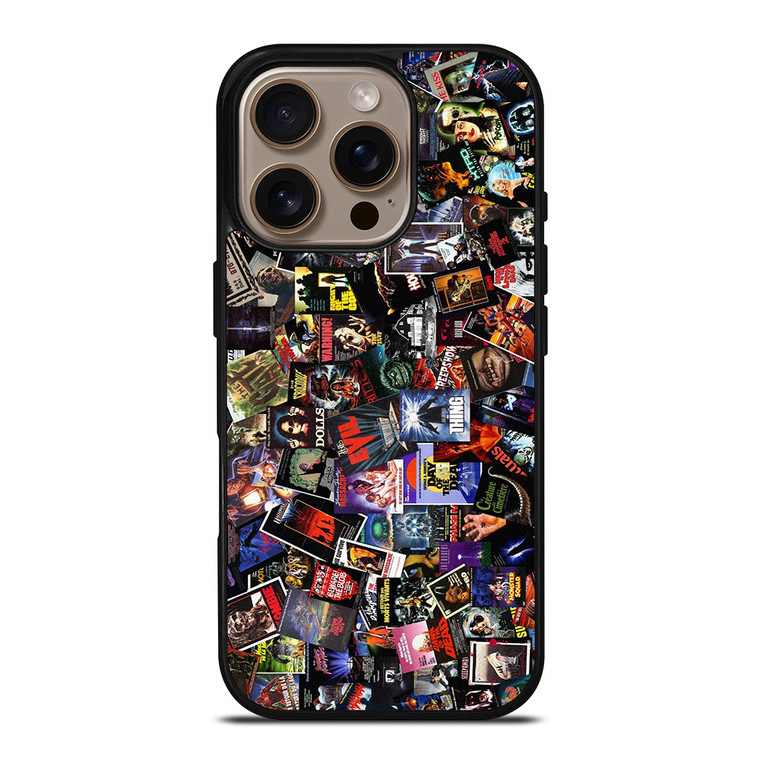 VHS CASSETTE TAPE HORROR MOVIES COLLECTION iPhone 16 Pro Case Cover