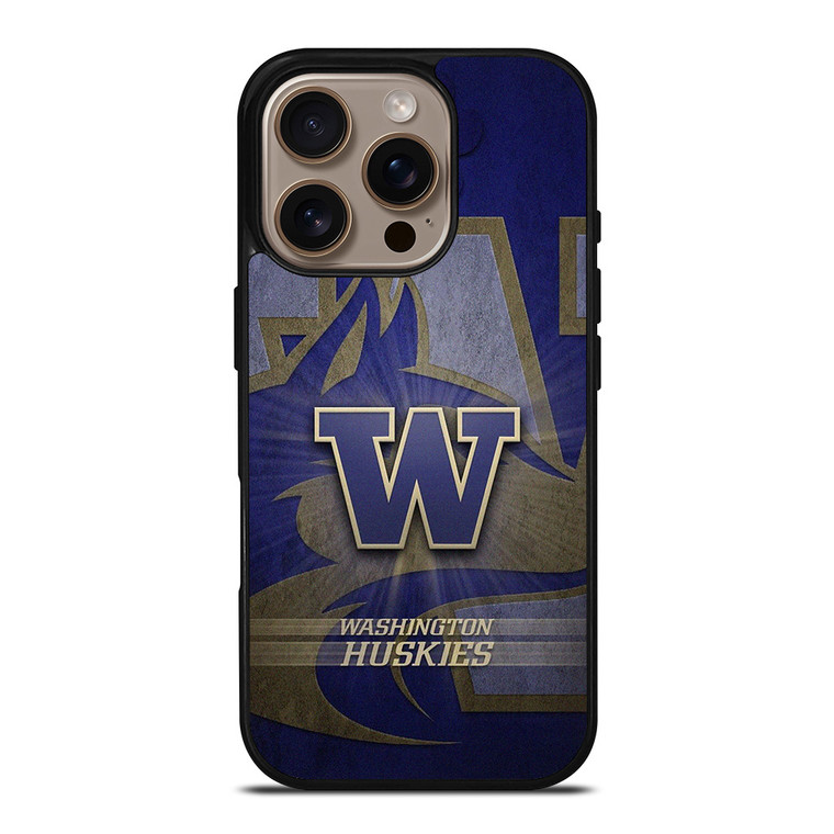 WASHINGTON HUSKIES LOGO METAL iPhone 16 Pro Case Cover