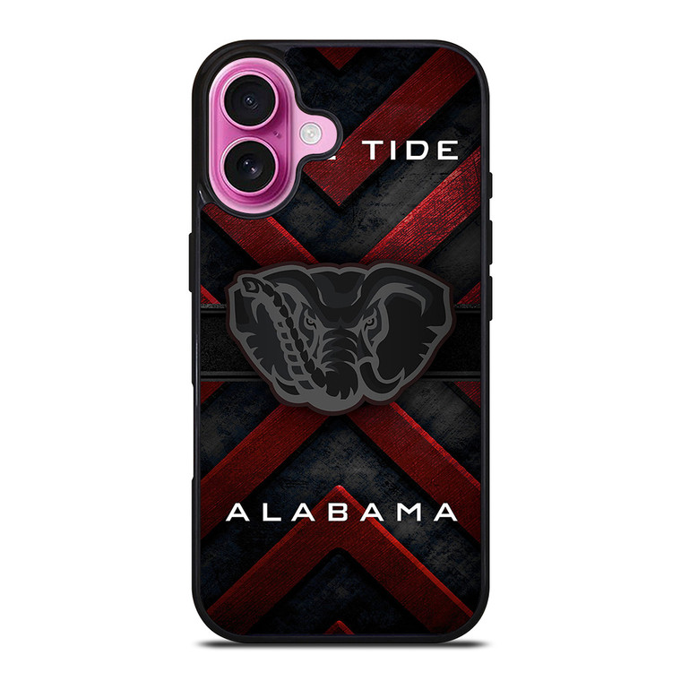 ALABAMA CRIMSON ROLL TIDE METAL EMBLEM iPhone 16 Plus Case Cover