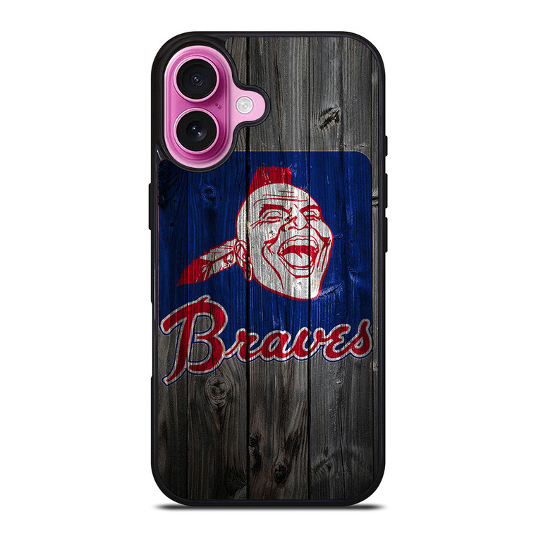 ATLANTA BRAVES BASEBALL WOODEN SYMBOL iPhone 16 Plus Case Cover