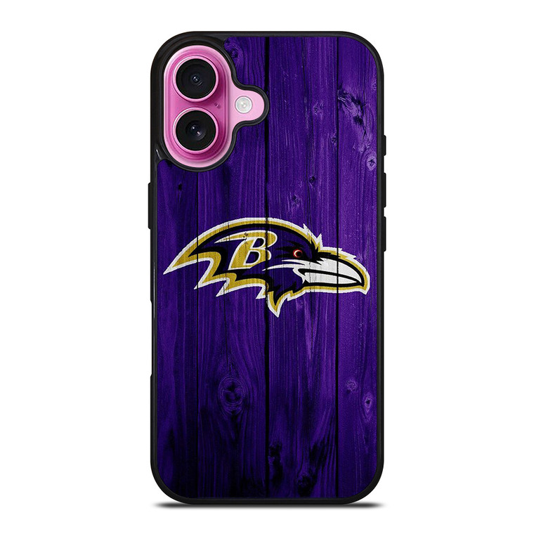 BALTIMORE RAVENS WOOD LOGO iPhone 16 Plus Case Cover