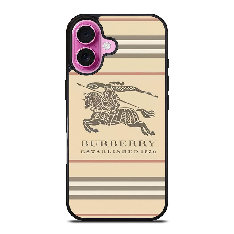 BURBERRY STRIPE LOGO iPhone 16 Plus Case Cover