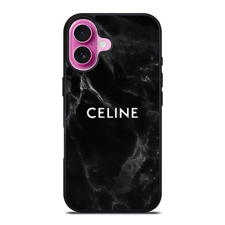 CELINE BLACK LOGO iPhone 16 Plus Case Cover