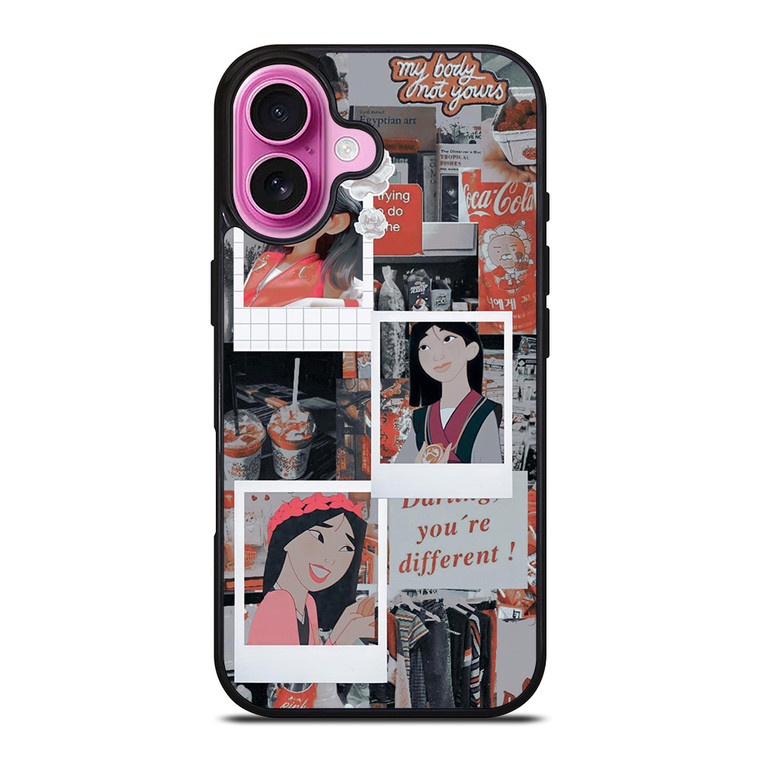 DISNEY PRINCESS MULAN AESTHETIC COLLAGE iPhone 16 Plus Case Cover